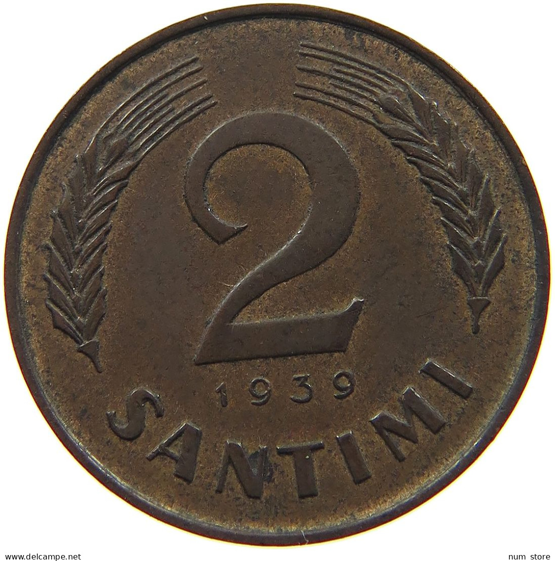 LATVIA 2 SANTIMI 1939  #a032 0319 - Lettonia