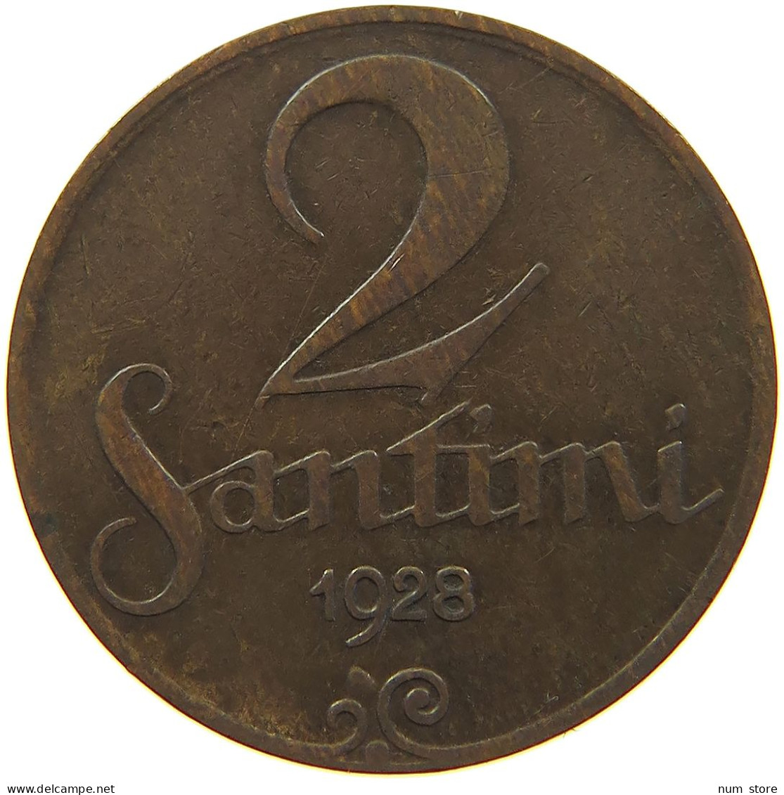 LATVIA 2 SANTIMI 1928  #s012 0291 - Latvia