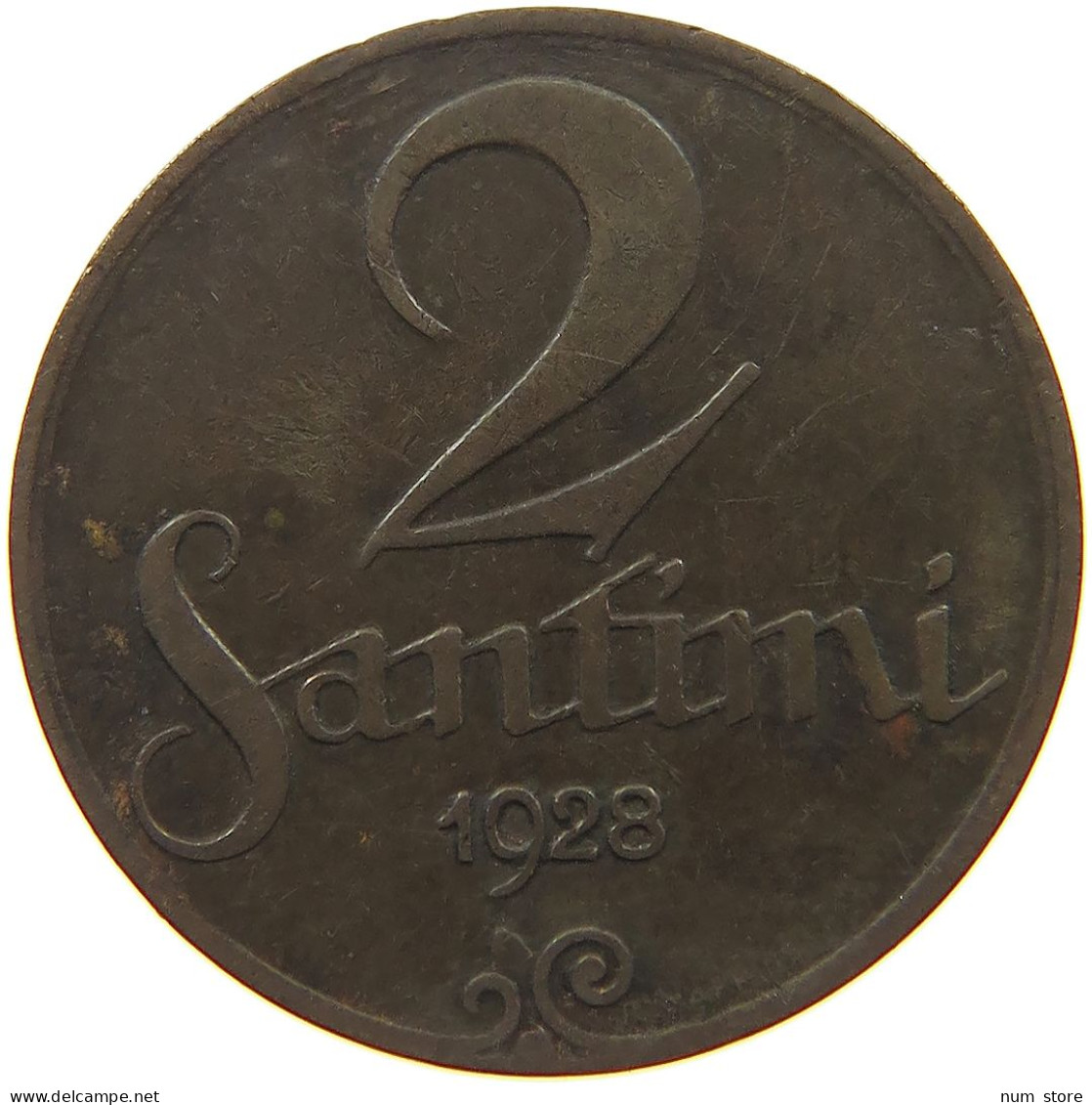 LATVIA 2 SANTIMI 1928  #c082 0207 - Letonia