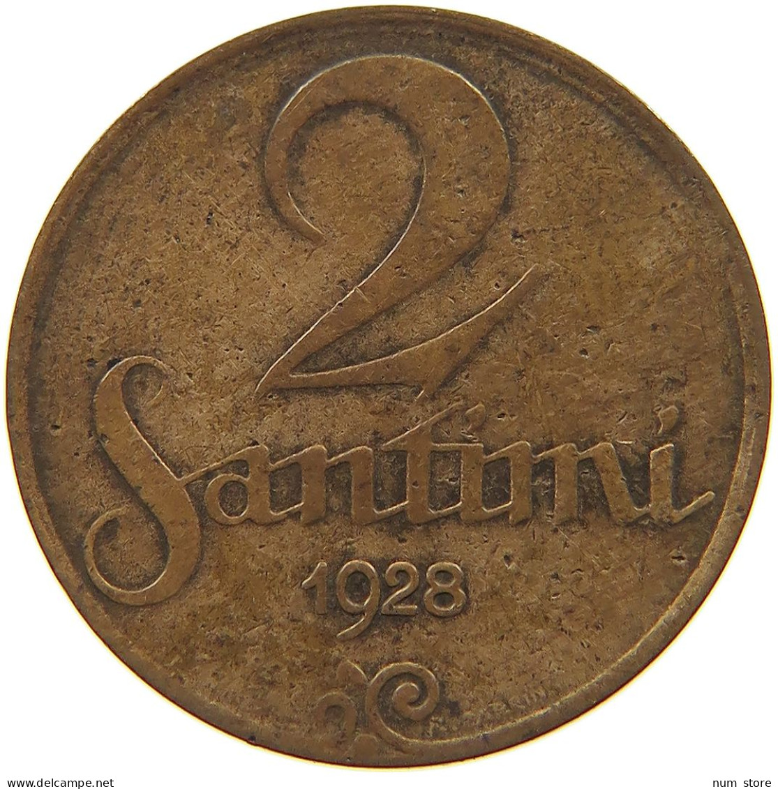 LATVIA 2 SANTIMI 1928  #c082 0205 - Letonia