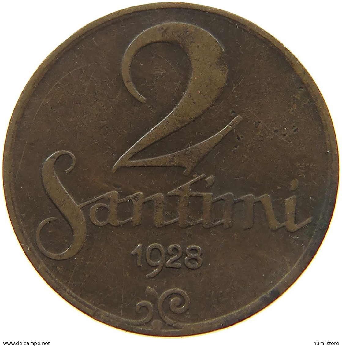 LATVIA 2 SANTIMI 1928  #a014 0205 - Lettonia