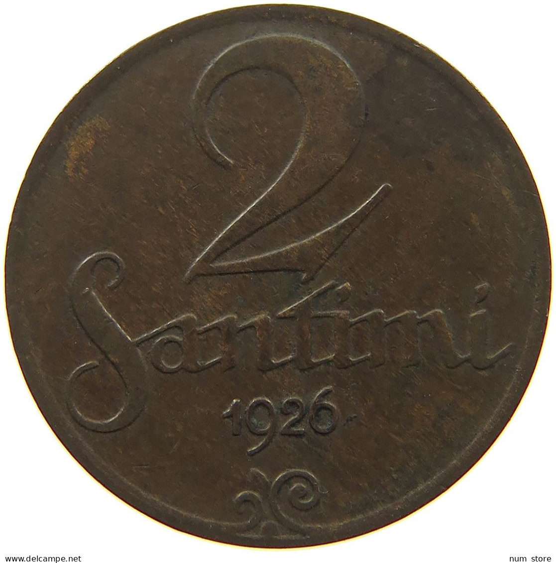 LATVIA 2 SANTIMI 1926  #a085 0697 - Letonia