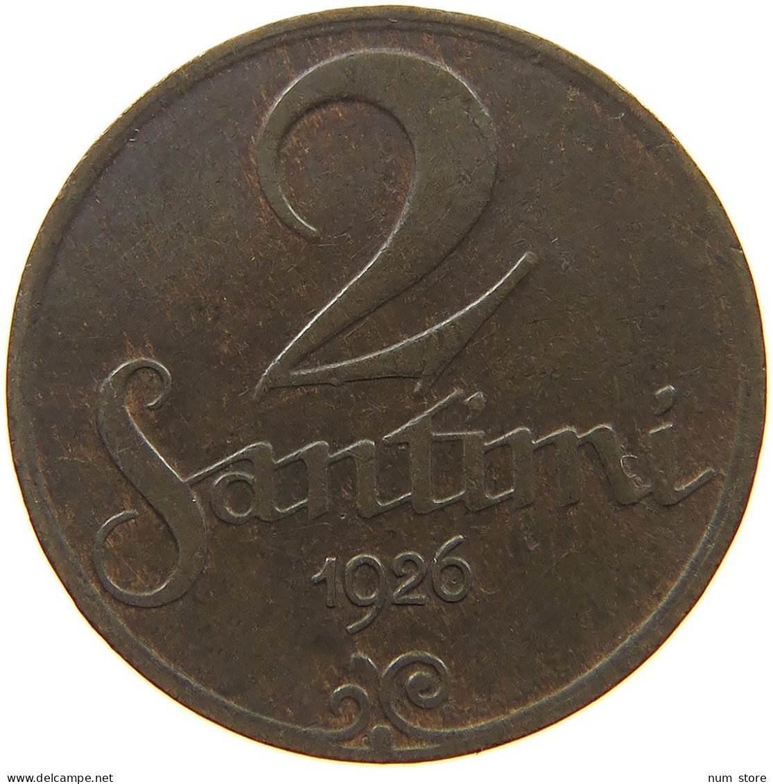 LATVIA 2 SANTIMI 1926  #a085 0701 - Latvia