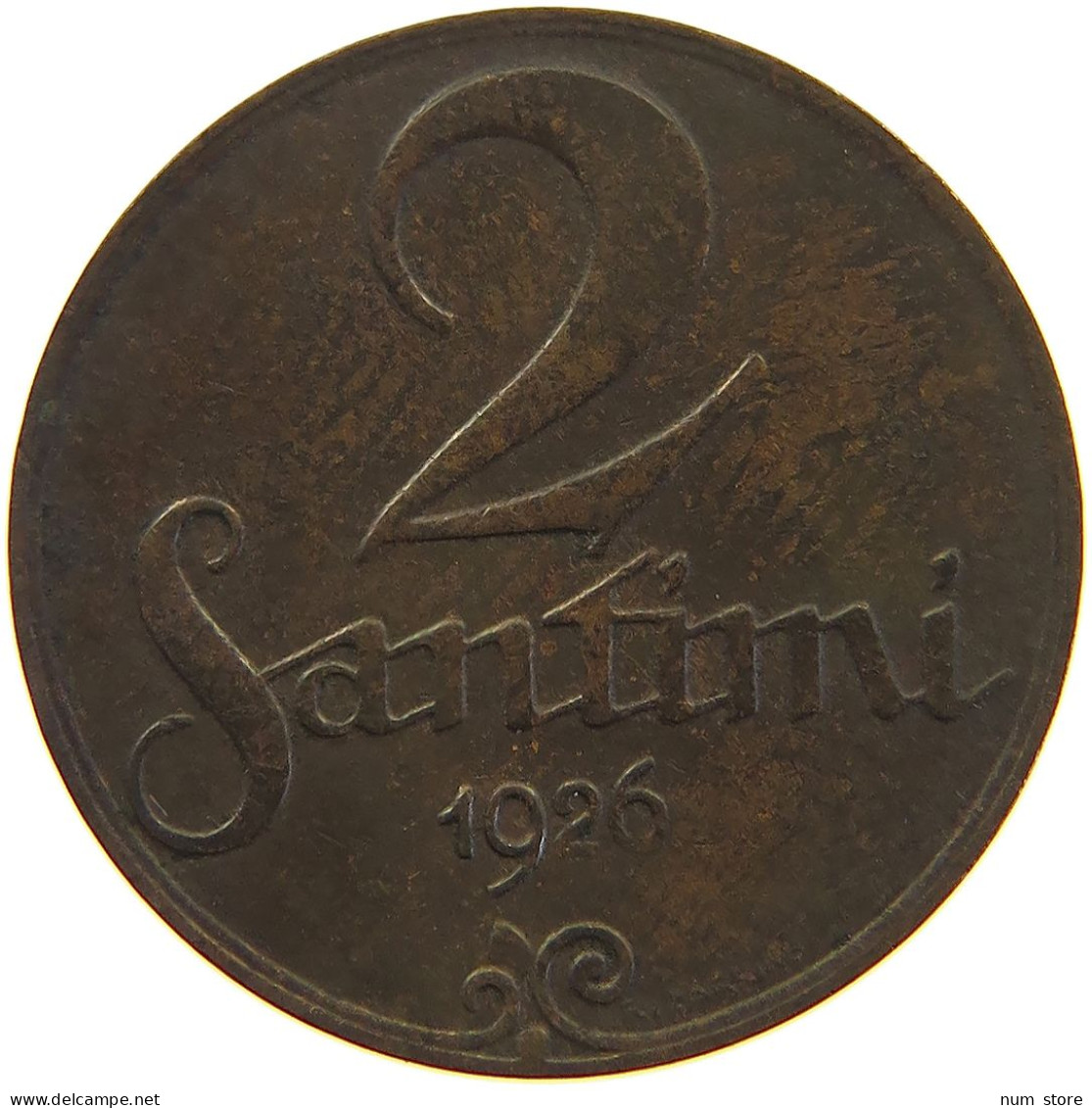 LATVIA 2 SANTIMI 1926  #a066 0757 - Letonia