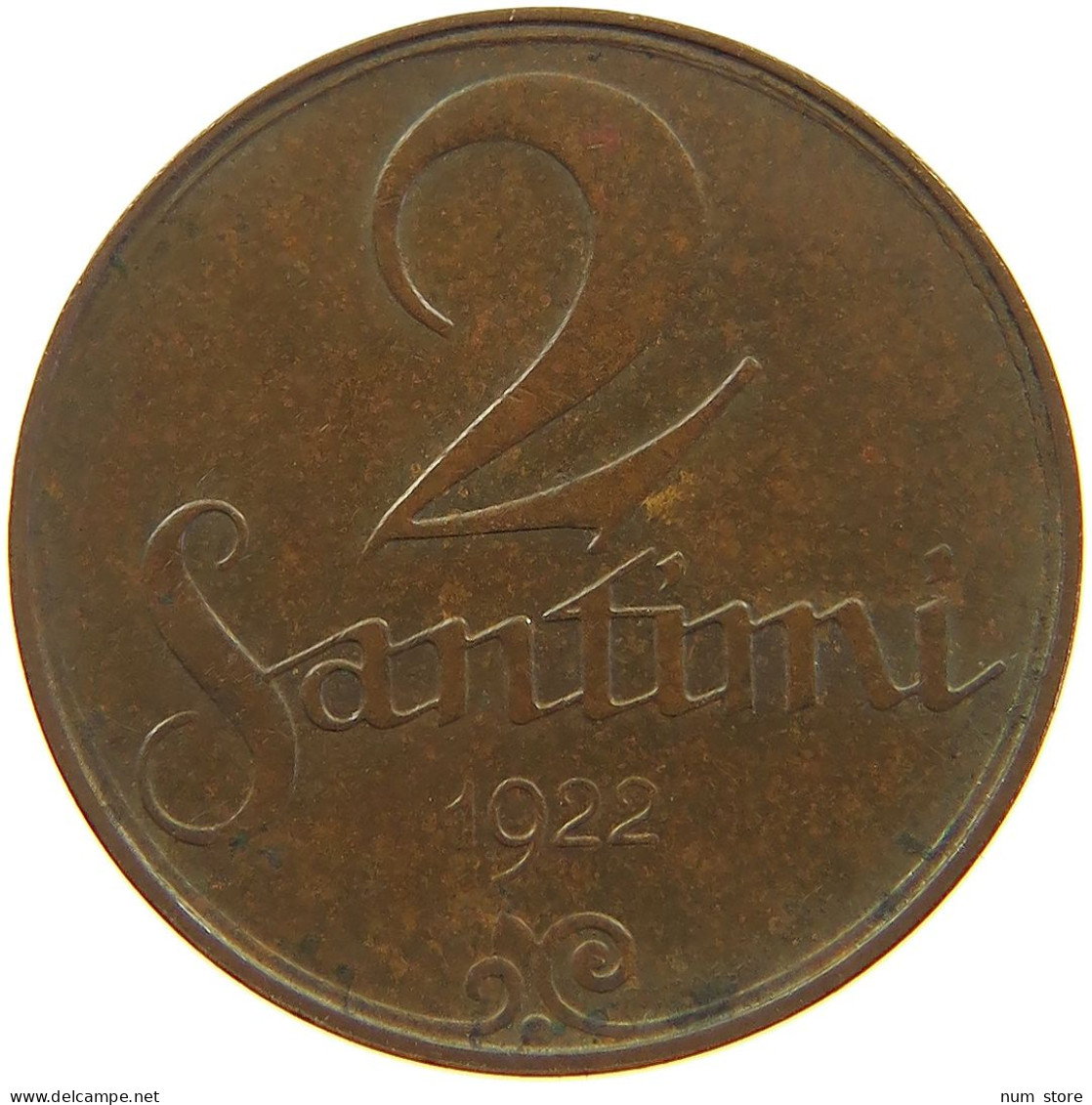 LATVIA 2 SANTIMI 1922  #c081 0451 - Latvia