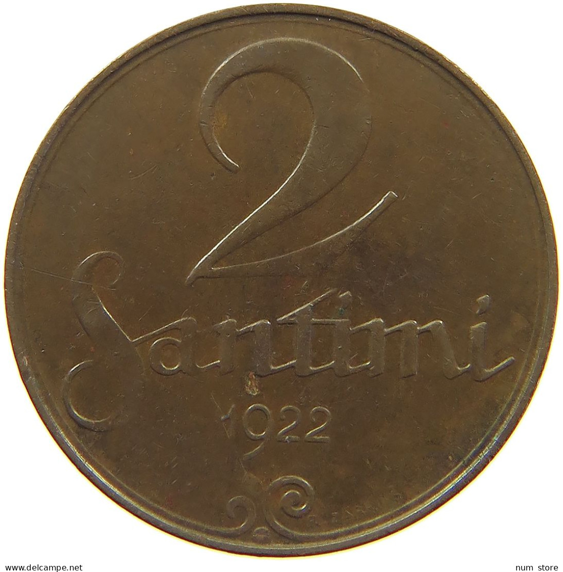 LATVIA 2 SANTIMI 1922  #c062 0229 - Letland