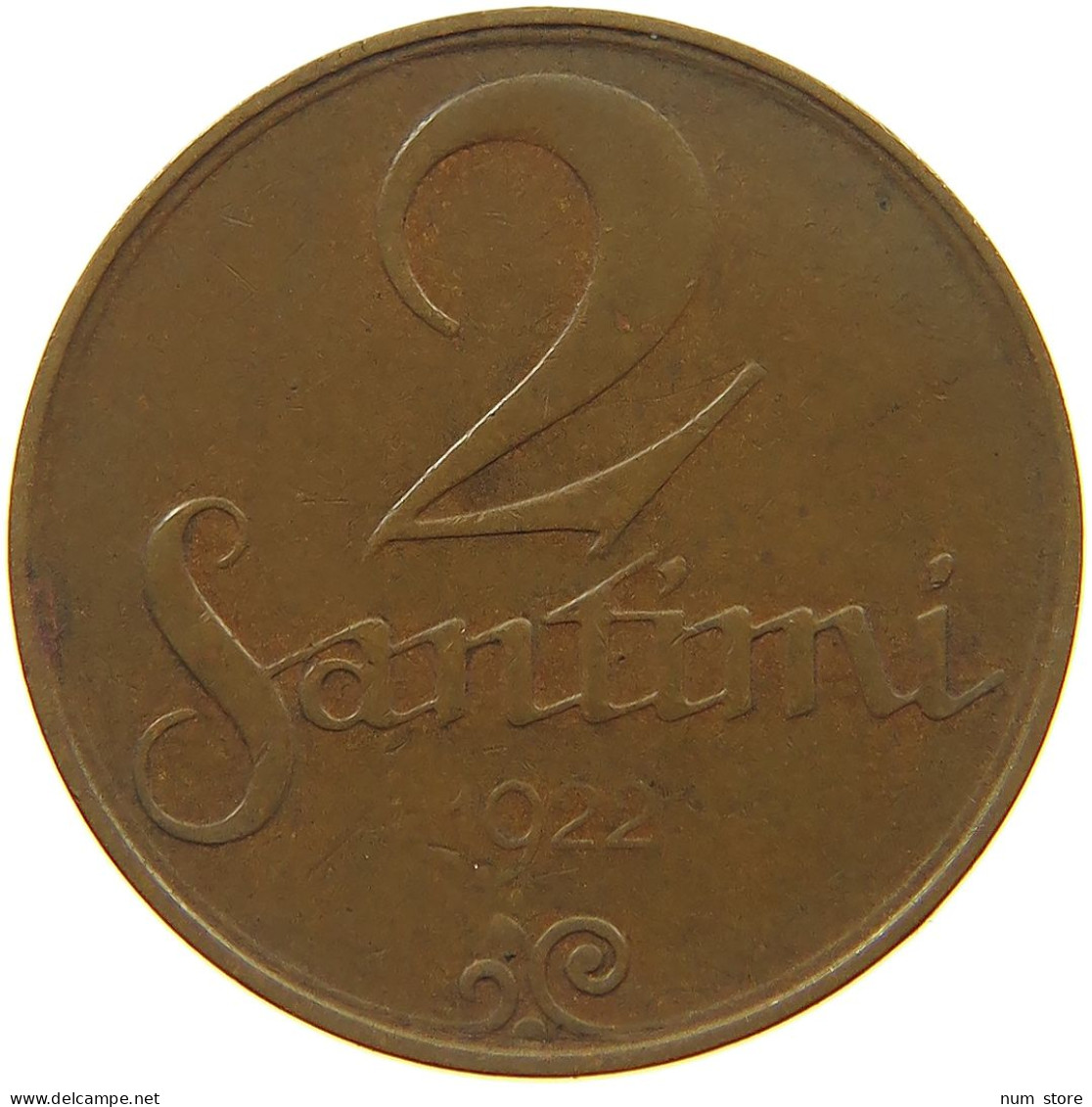 LATVIA 2 SANTIMI 1922  #c083 0413 - Letonia
