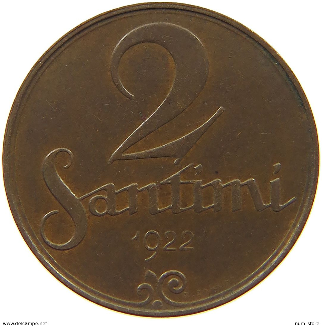 LATVIA 2 SANTIMI 1922  #c022 0501 - Letland