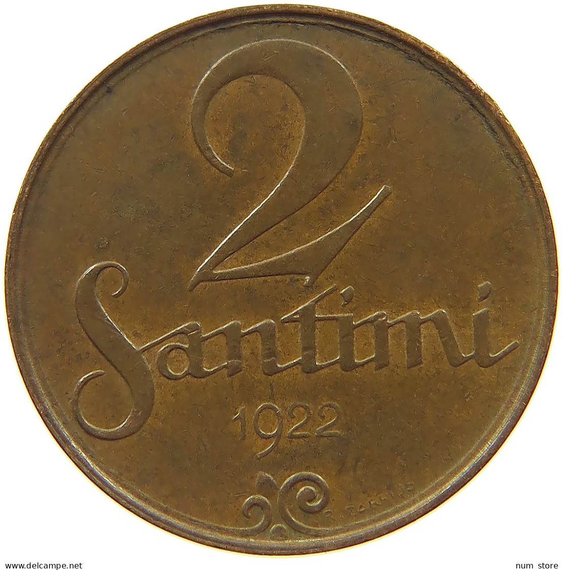 LATVIA 2 SANTIMI 1922  #s078 0873 - Latvia