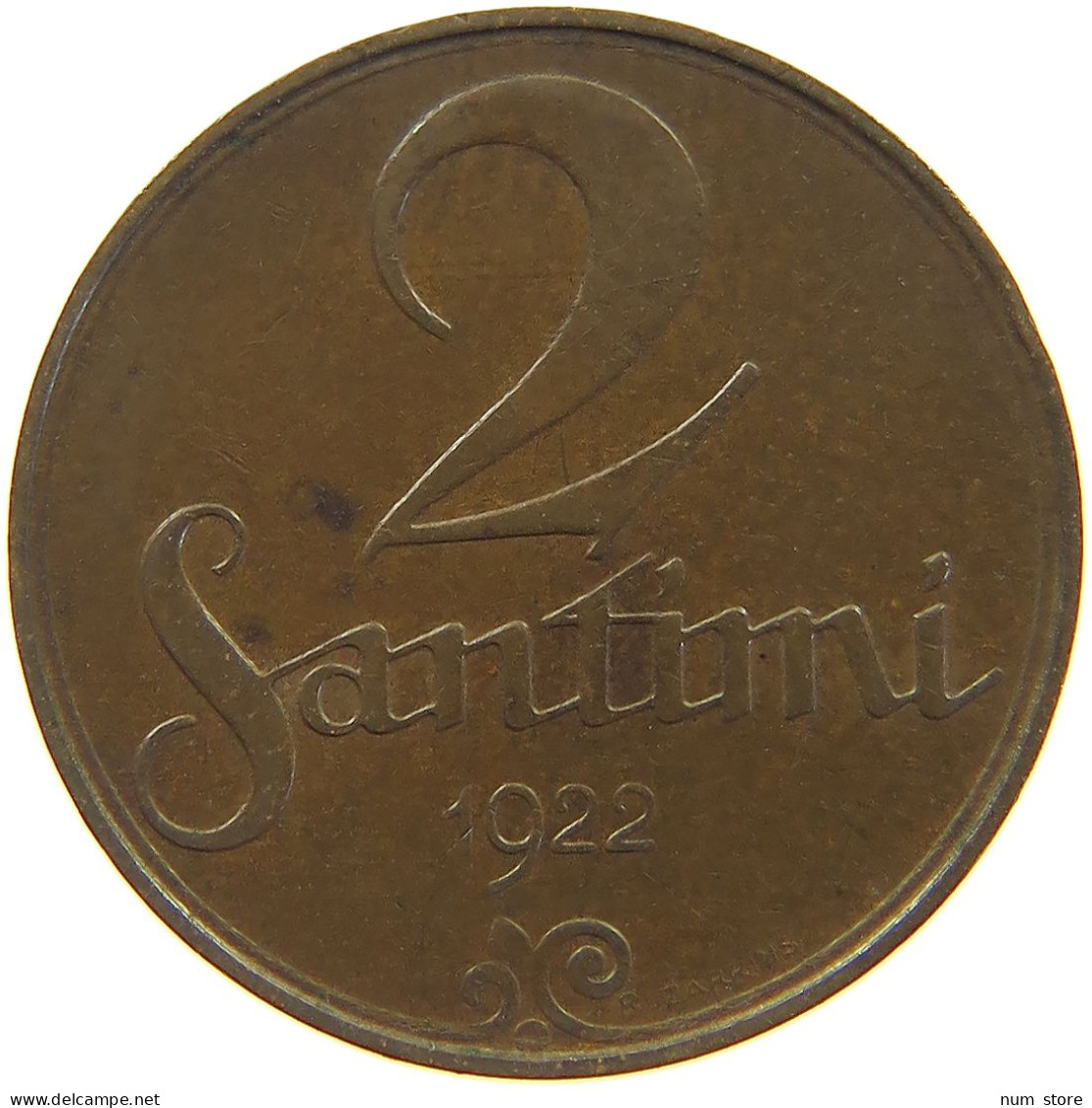 LATVIA 2 SANTIMI 1922  #c050 0257 - Letland