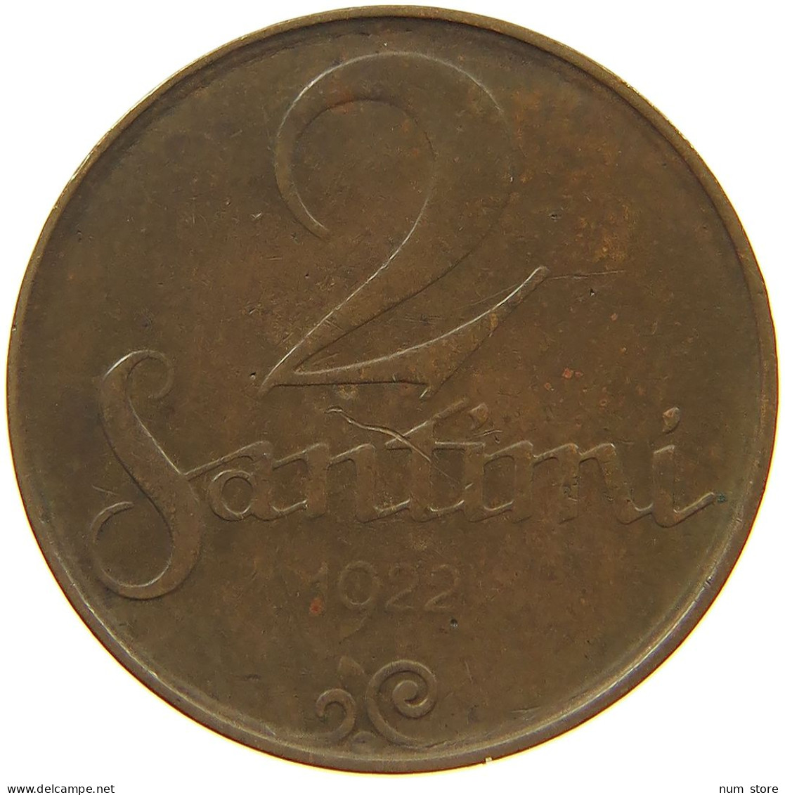 LATVIA 2 SANTIMI 1922  #c083 0409 - Letland