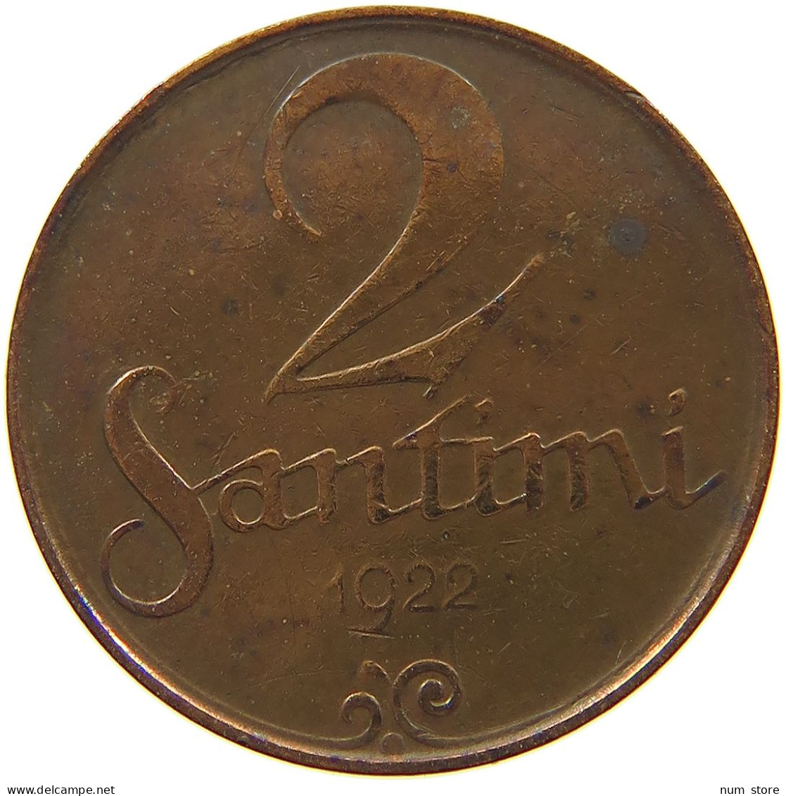 LATVIA 2 SANTIMI 1922  #a085 0707 - Letonia