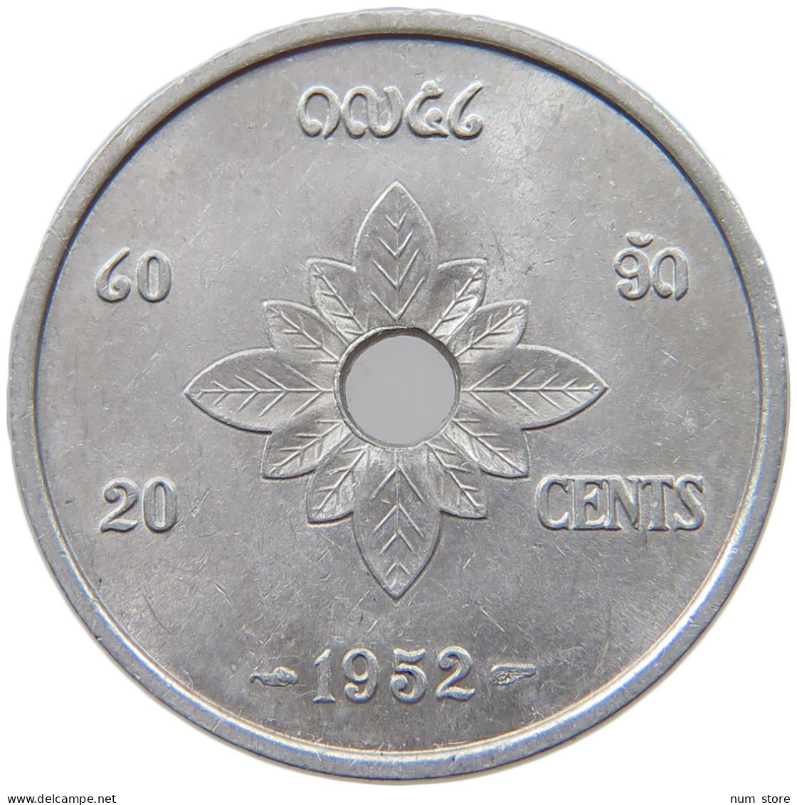 LAOS 20 CENTS 1952  #a022 0131 - Laos