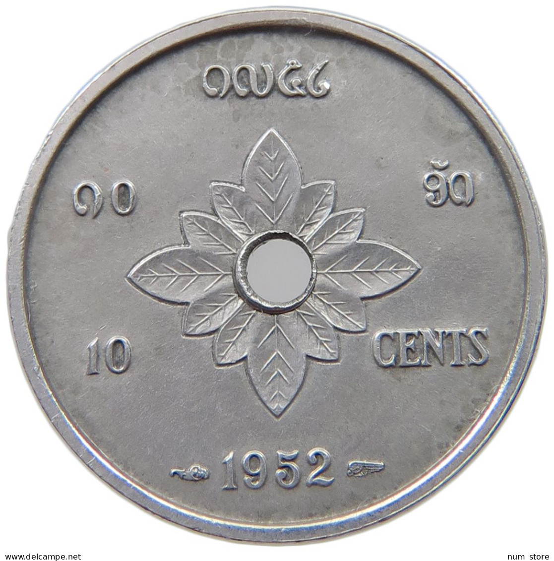 LAOS 10 CENTS 1952  #a021 0819 - Laos