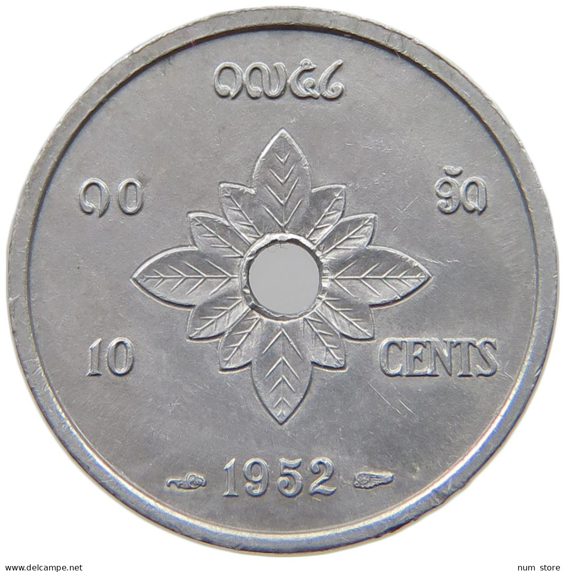 LAOS 10 CENTS 1952  #a021 0817 - Laos