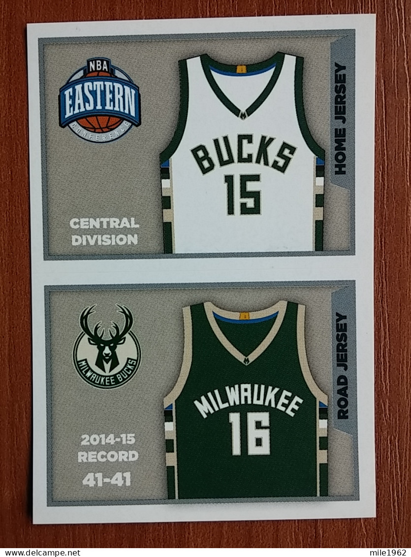 ST 20 - NBA SEASONS 2015-16, Sticker, Autocollant, PANINI, No 131 Home Jersey Milwaukee Bucks - Libros