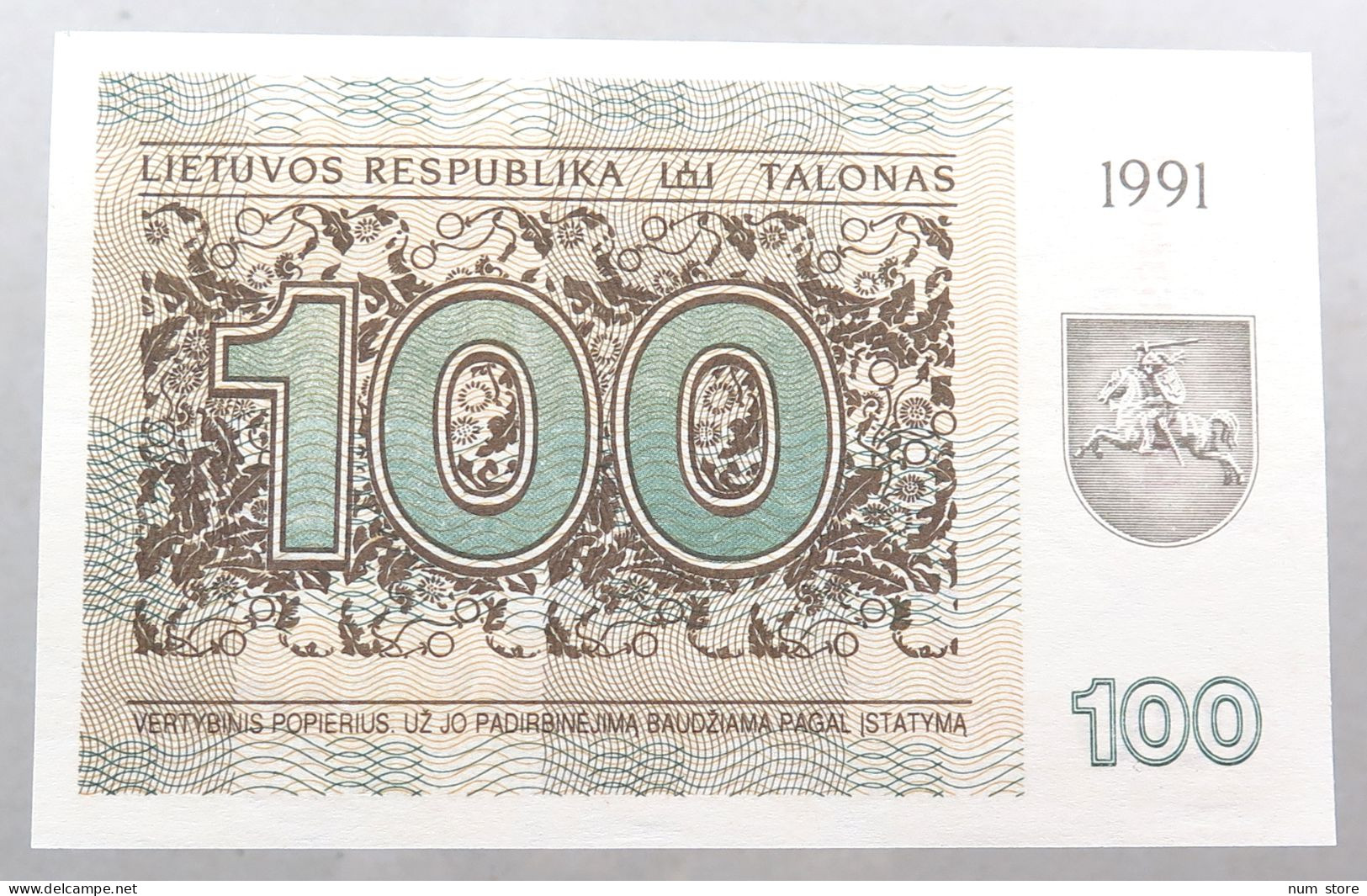 LITHUANIA 100 TALONAS 1991  #alb051 1855 - Lituania