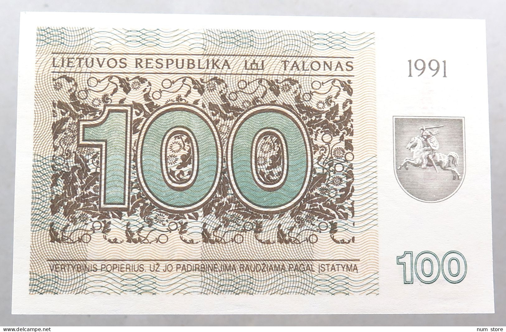 LITHUANIA 100 TALONAS 1991  #alb051 1855 - Lituanie