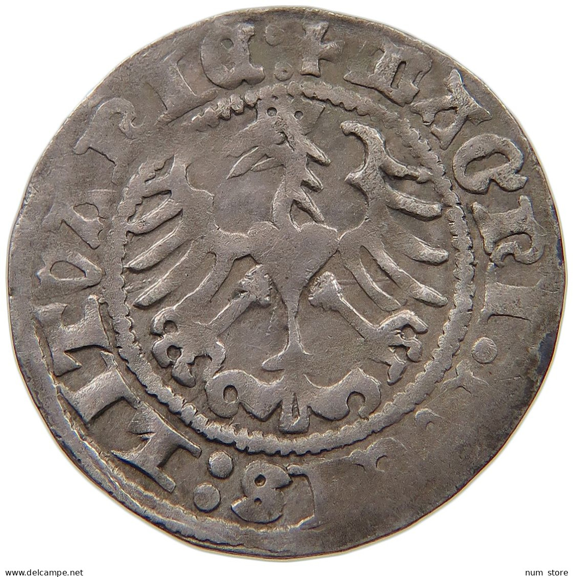 LITHUANIA 1/2 GROSCHEN 1513 SIGISMUND I. 1/2 GROSCHEN 1513 VILNIUS #t107 0399 - Lituanie