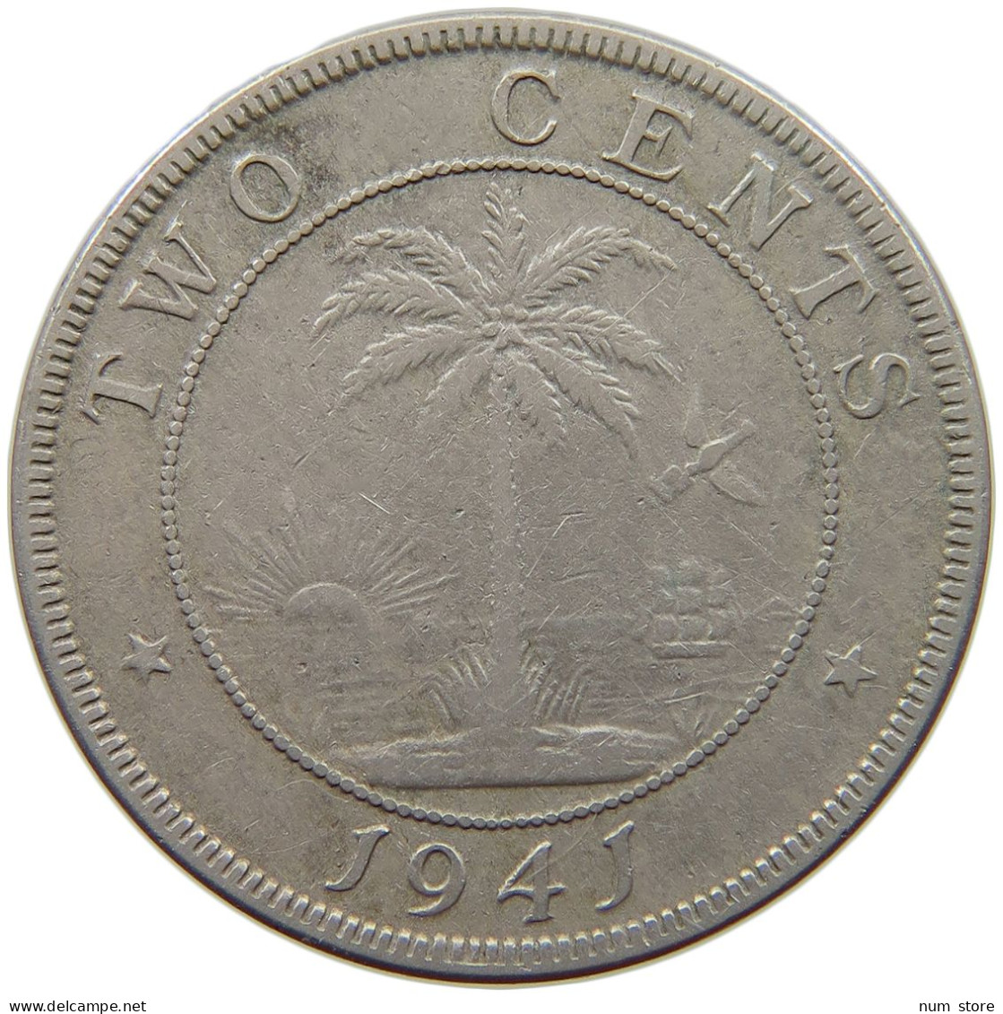 LIBERIA 2 CENTS 1941  #a088 0071 - Liberia