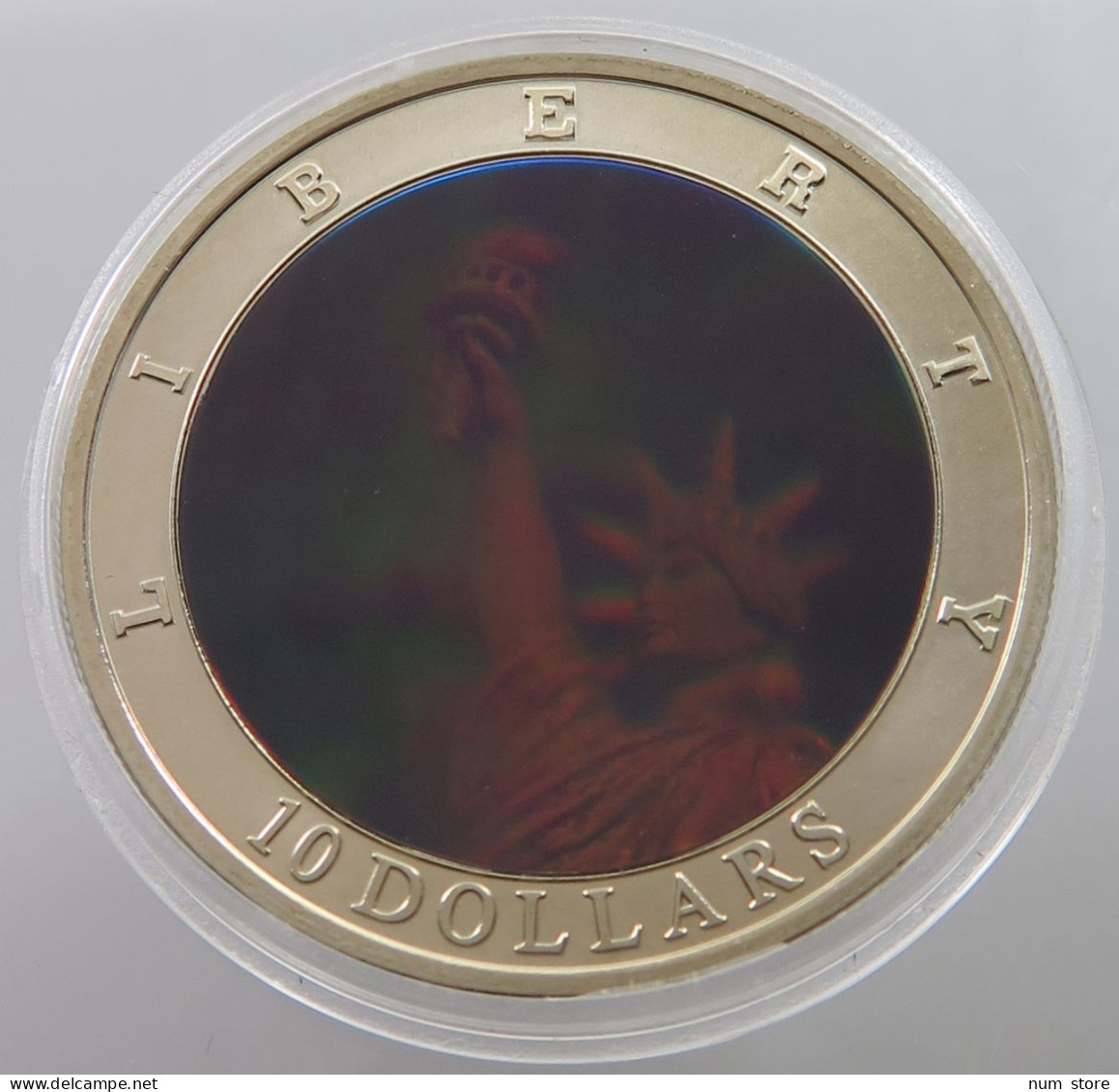 LIBERIA 10 DOLLARS 2002 HOLOGRAM STAUTE OF LIBERTY #alb023 0013 - Liberia