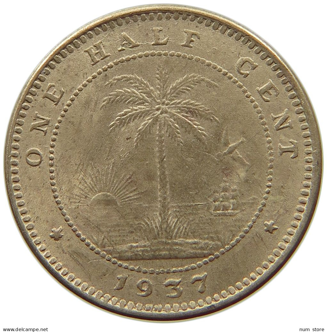 LIBERIA 1/2 CENT 1937  #t149 0493 - Liberia
