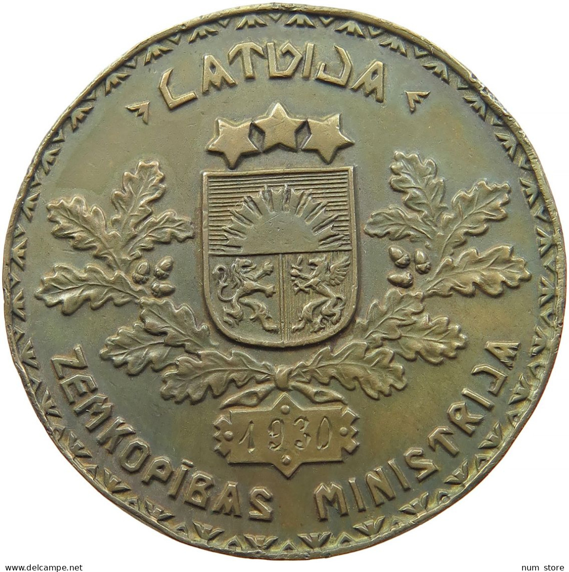 LATVIA Medaille 1930 Bertz, Landwirtschaftmedaille, Zemkopibas Ministrija #sm09 0055 - Latvia