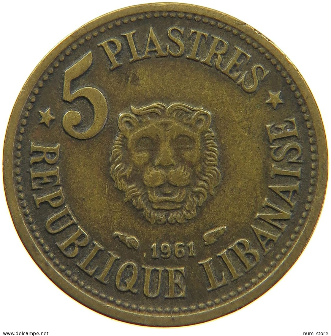 LEBANON 5 PIASTRES 1961  #c016 0597 - Liban