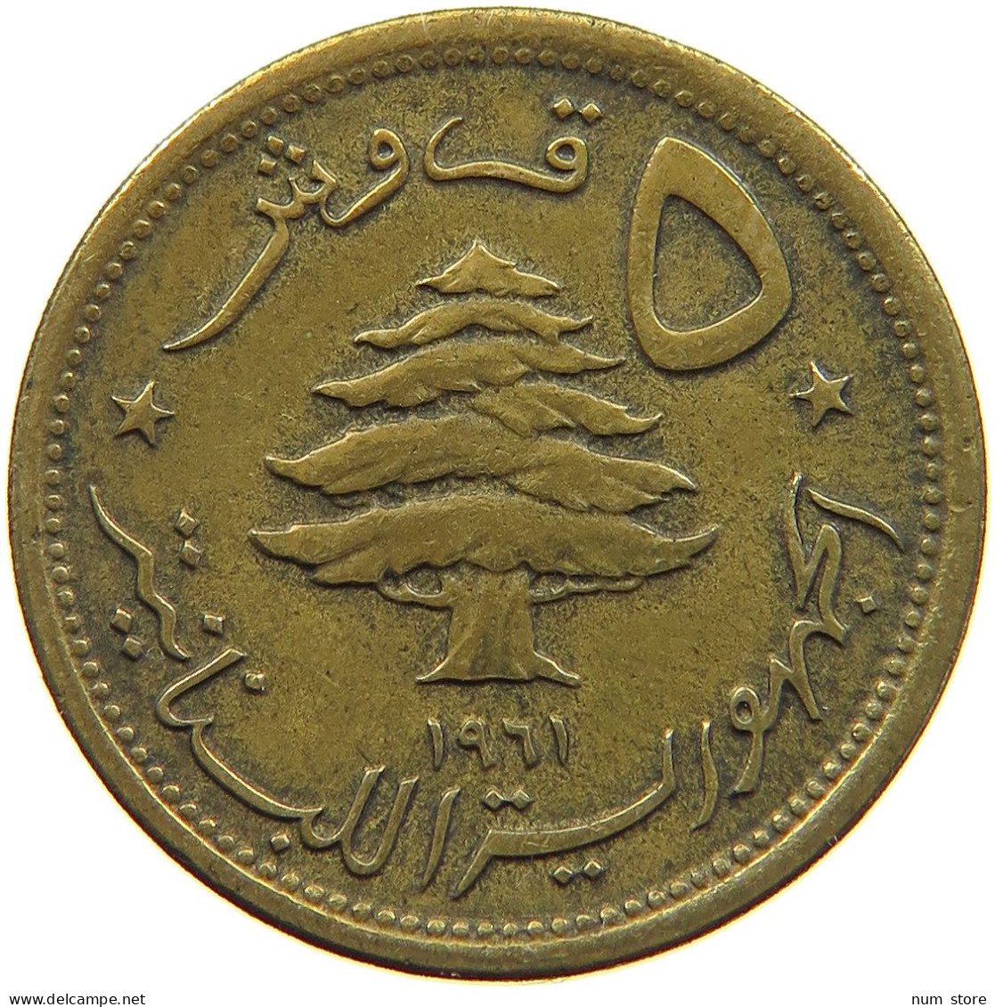 LEBANON 5 PIASTRES 1961  #a080 0761 - Liban