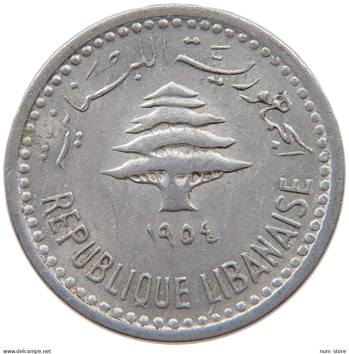 LEBANON 5 PIASTRES 1954  #s069 0433 - Liban