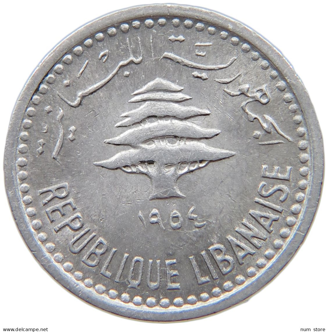 LEBANON 5 PIASTRES 1954  #s037 0361 - Libanon