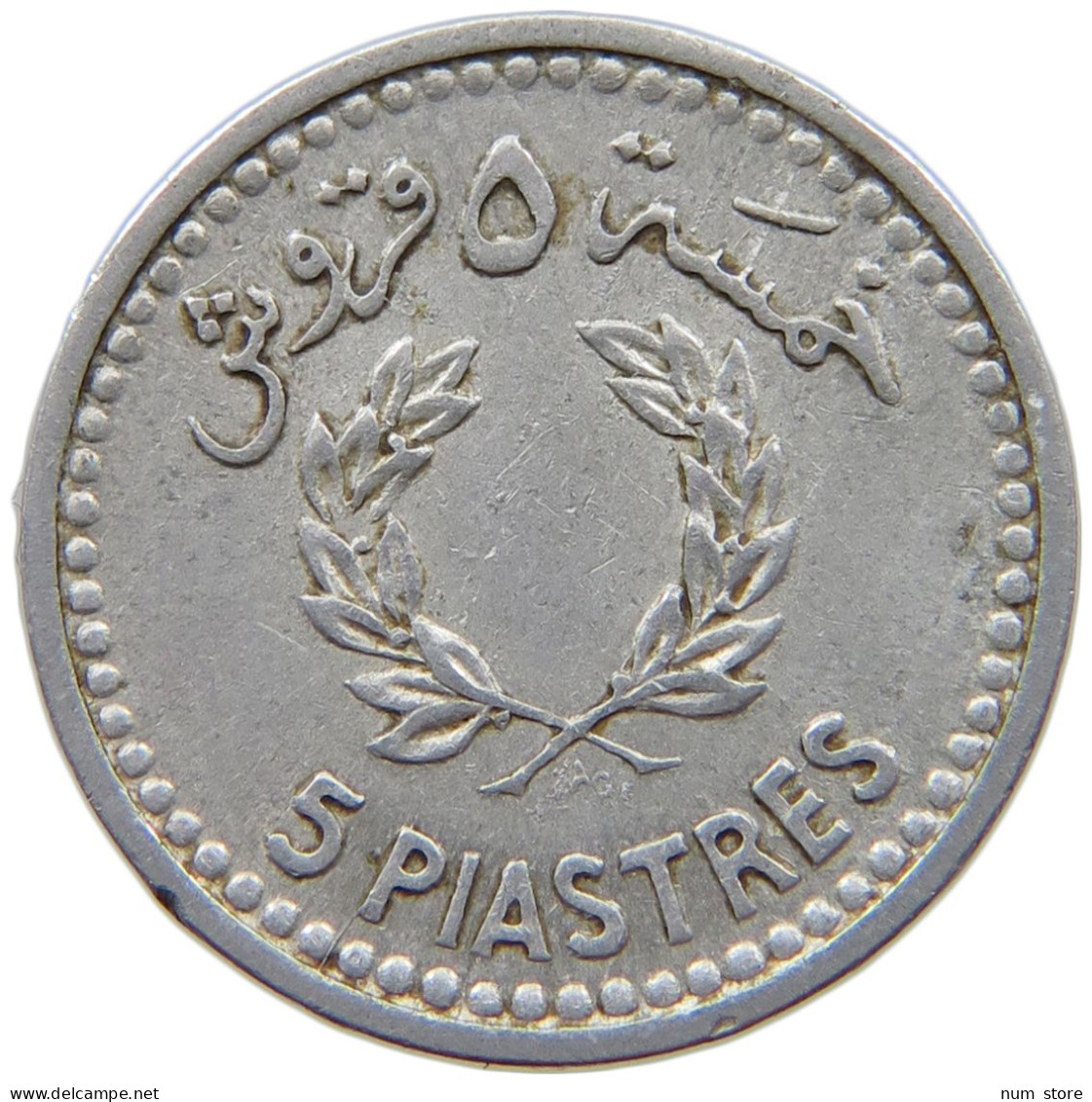 LEBANON 5 PIASTRES 1954  #a089 0141 - Liban