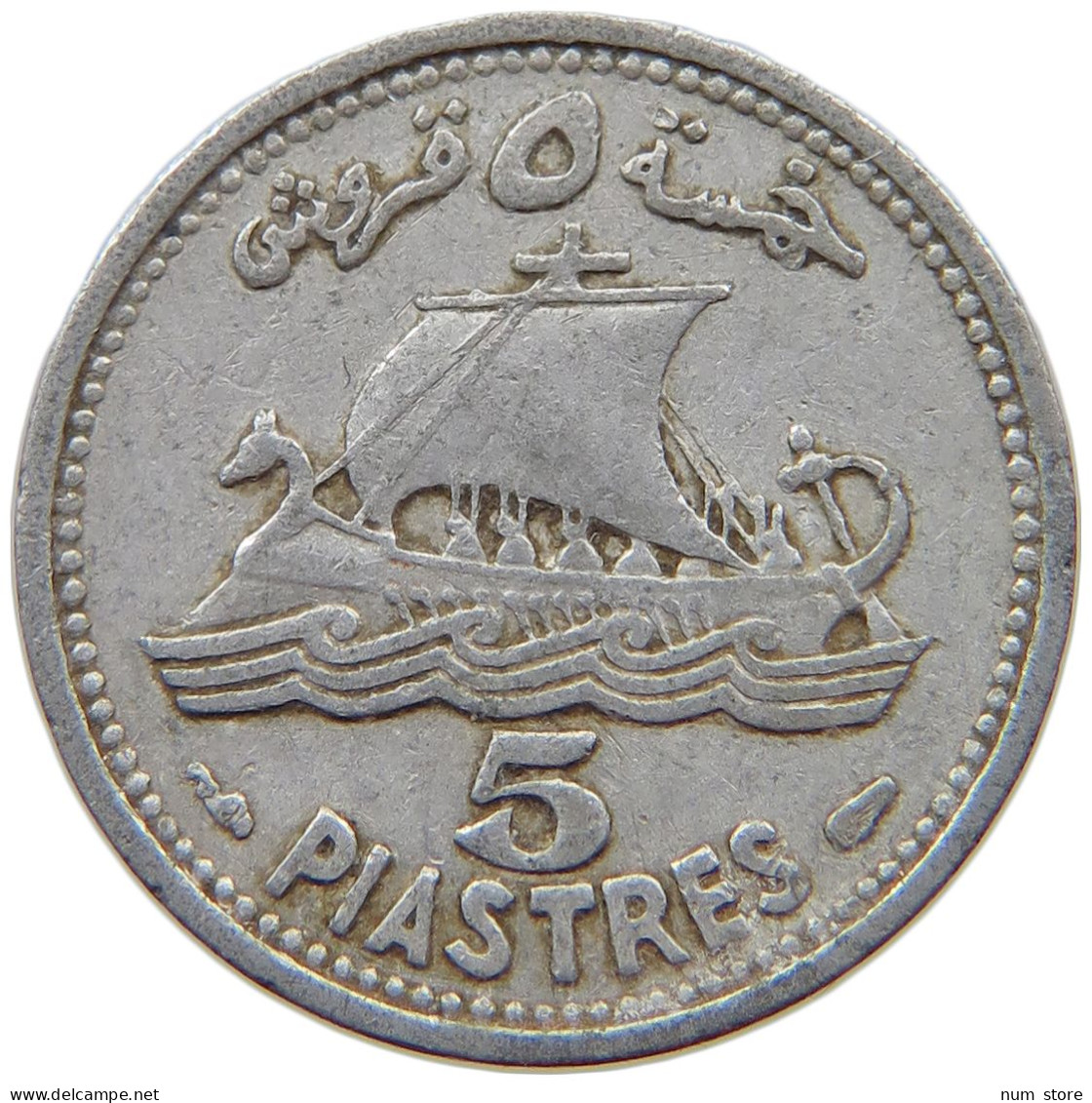 LEBANON 5 PIASTRES 1952  #s069 0387 - Liban