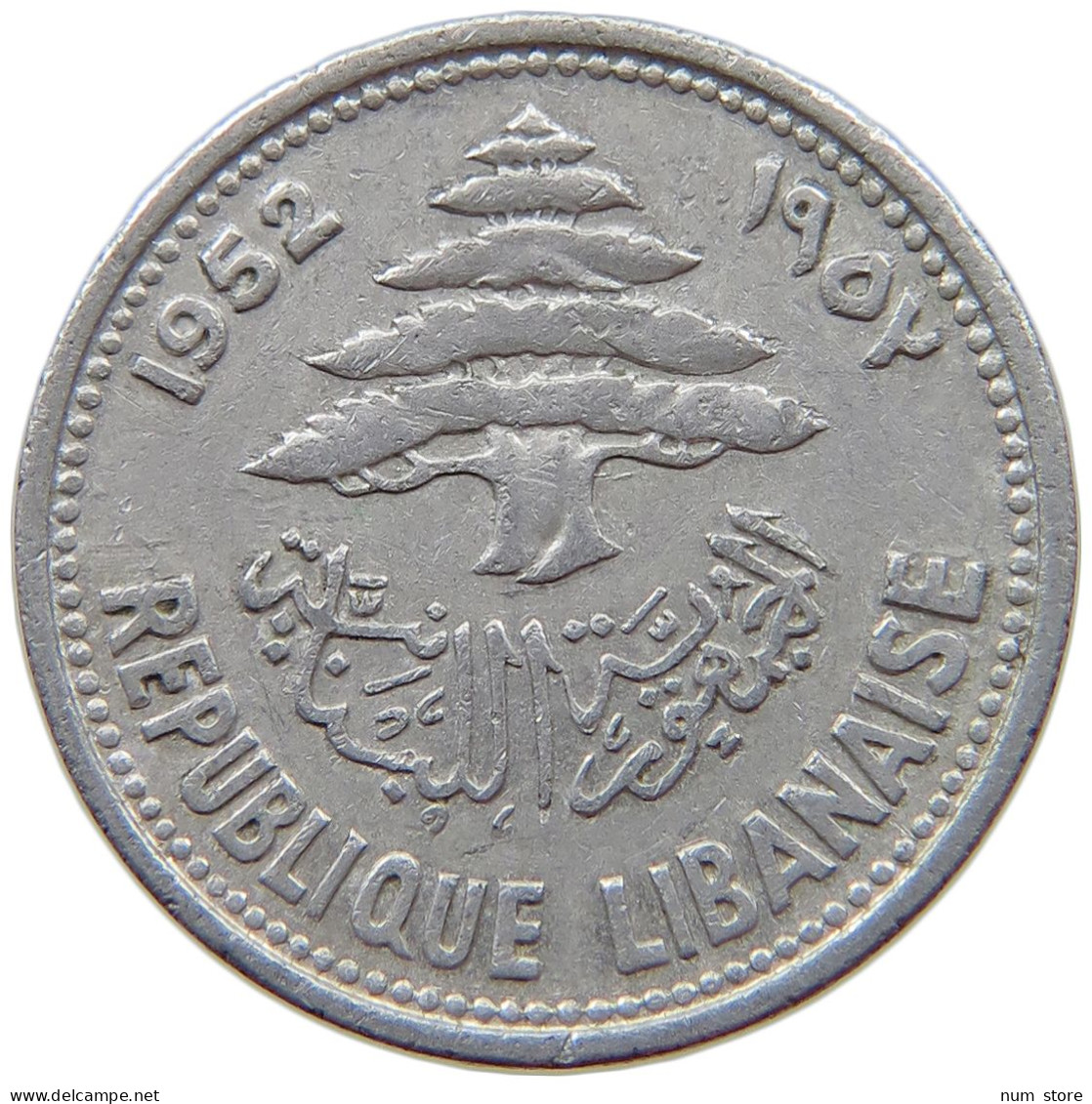 LEBANON 5 PIASTRES 1952  #s069 0455 - Liban