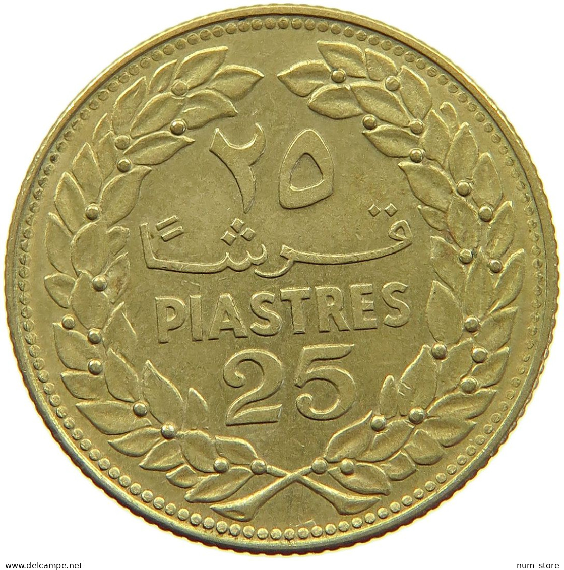 LEBANON 25 PIASTRES 1972  #a081 0121 - Líbano