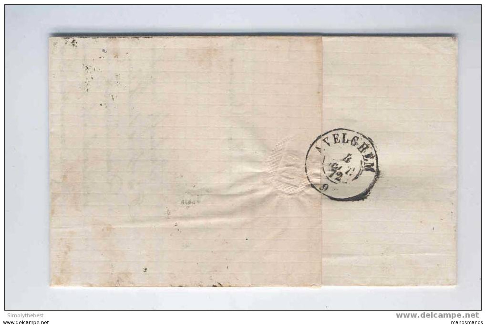 Lettre TP 30 ANVERS 1872 Vers Fabricant Geenens Fruy Double Cercle AVELGHEM    --  EE549 - 1869-1883 Léopold II