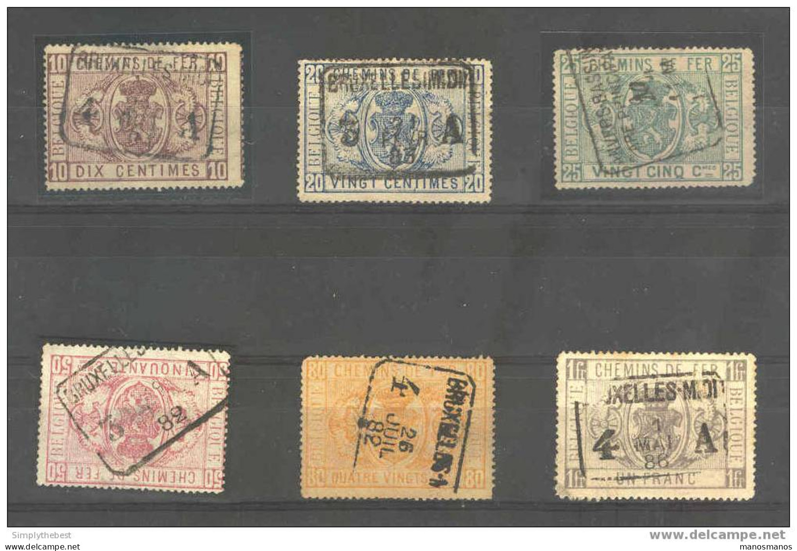 Timbres Chemins De Fer Série 1/6 Oblitérée Rectangles  --  EE370 - Autres & Non Classés