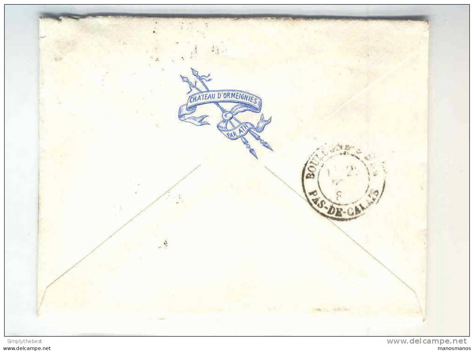 Lettre No 32 Simple Cercle ORMEIGNIES 1883 Pour La Comtesse D'Ursel En France- Verso Chateau D'Ormeignies ATH  --  GG884 - 1869-1883 Léopold II