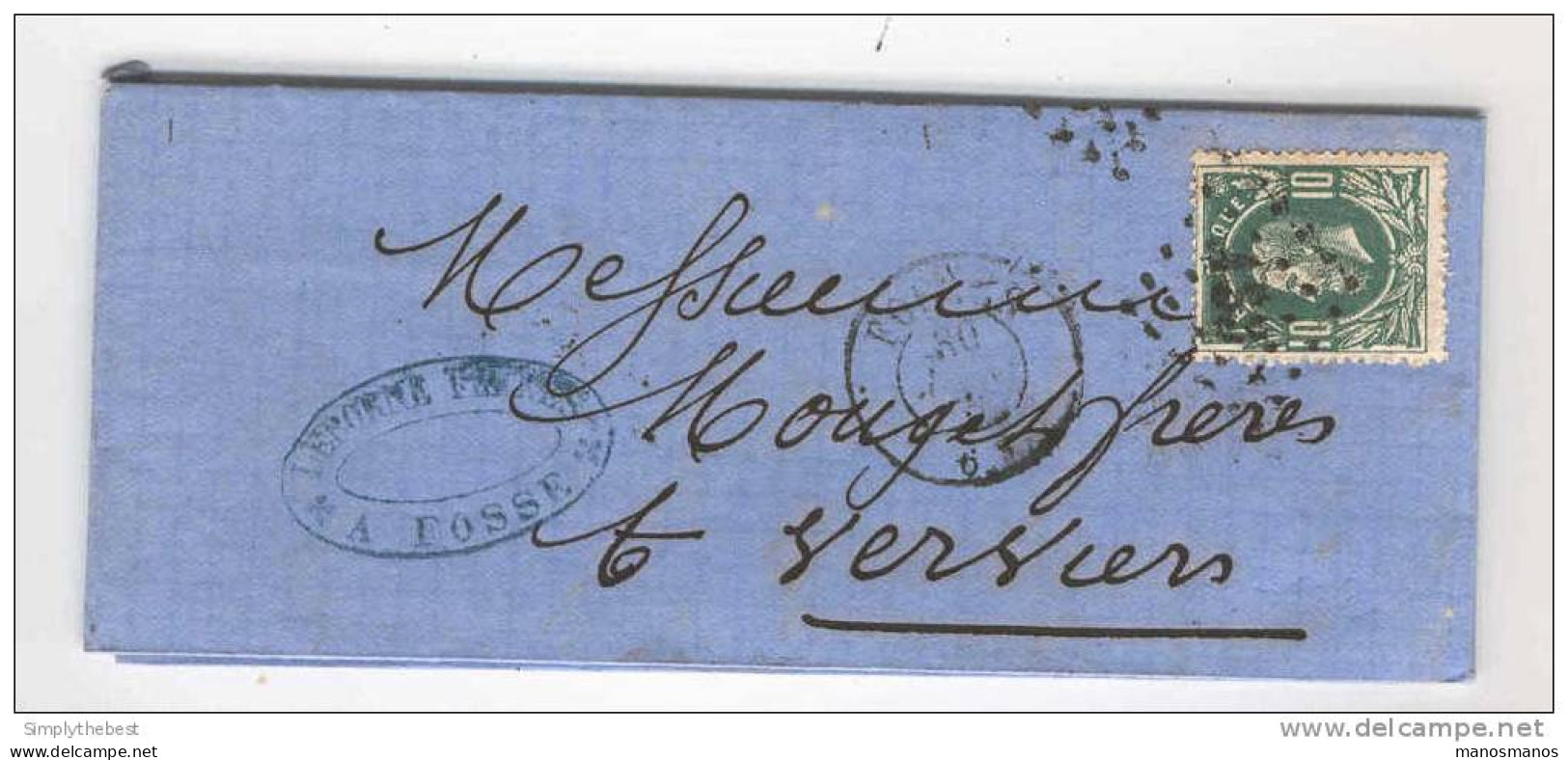 Lettre TP No 30 Cachet à Points 133 FOSSES 1873 - Cachet Leborne Frères  --  COL198 - 1869-1883 Léopold II
