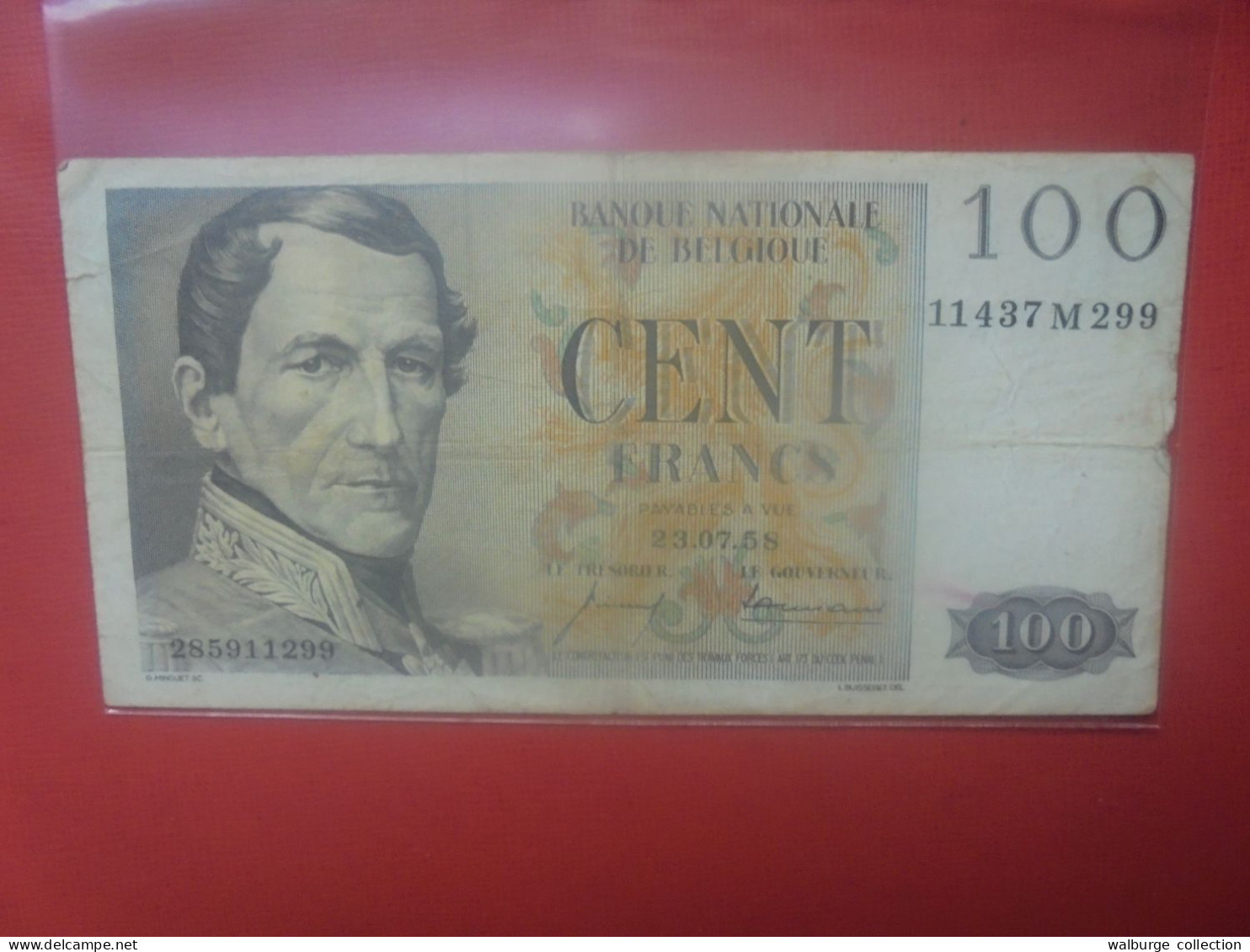 BELGIQUE 100 FRANCS 23-7-58 Circuler (B.18) - 100 Francs