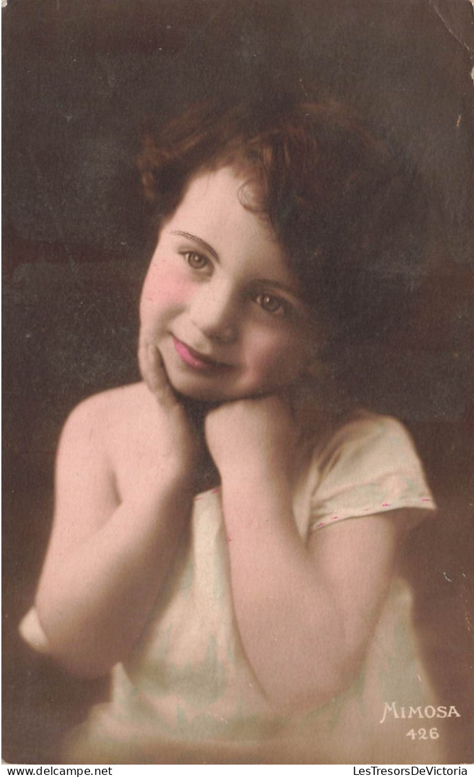 ENFANTS - Portrait D'une Petite Fille - Mimosa - Fantaisie - Colorisé - Carte Postale Ancienne - Portraits