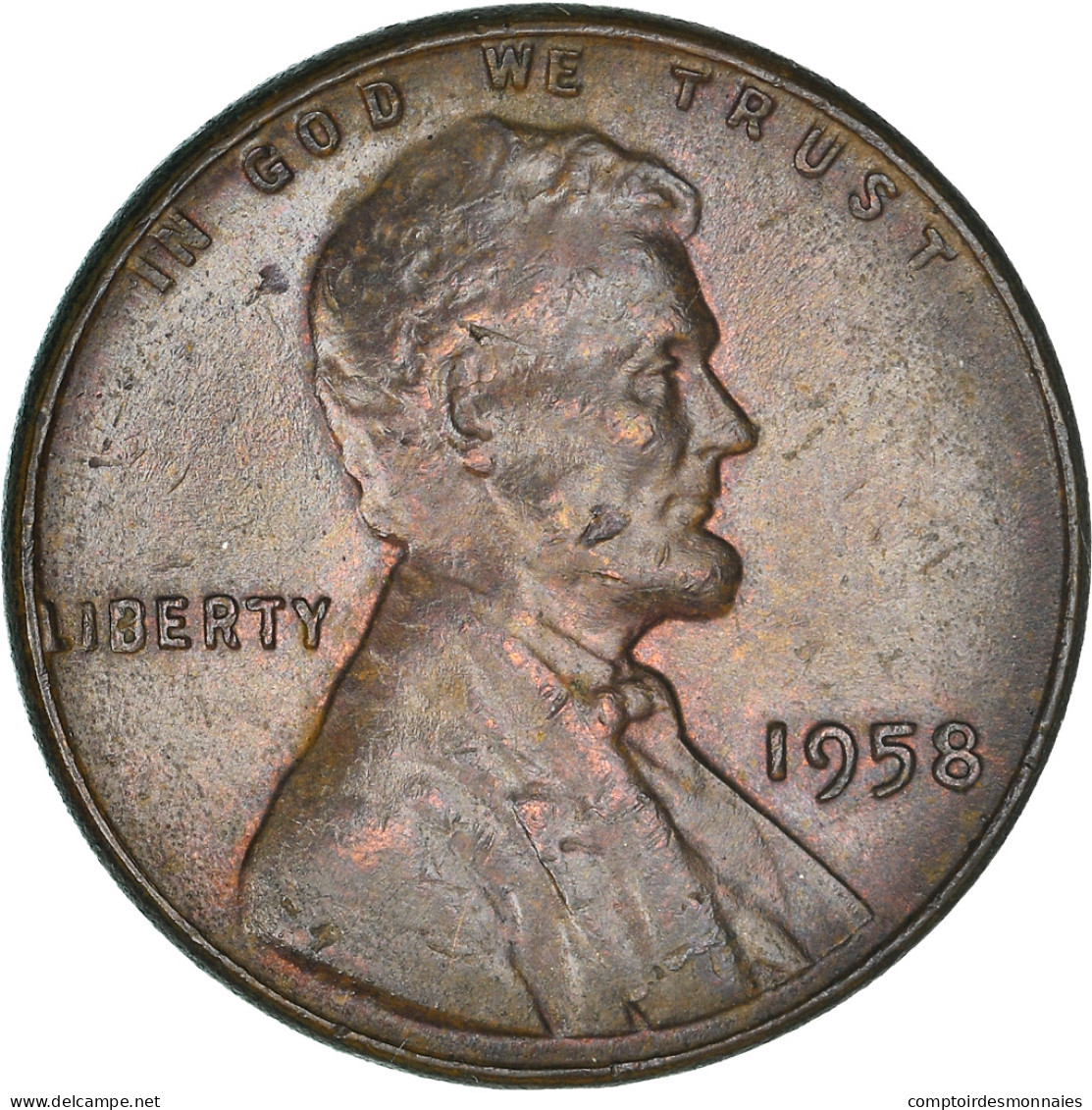 Monnaie, États-Unis, Lincoln Cent, Cent, 1958, U.S. Mint, Philadelphie, TTB - 1909-1958: Lincoln, Wheat Ears Reverse