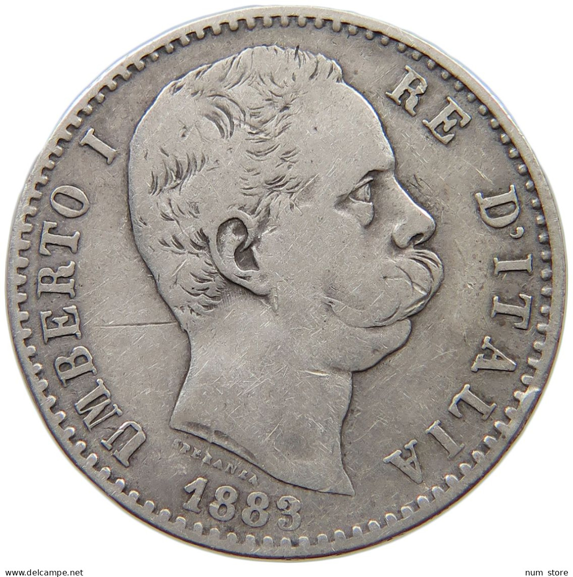 ITALY 2 LIRE 1883 Umberto I (1878-1900) #t159 0069 - 1878-1900 : Umberto I