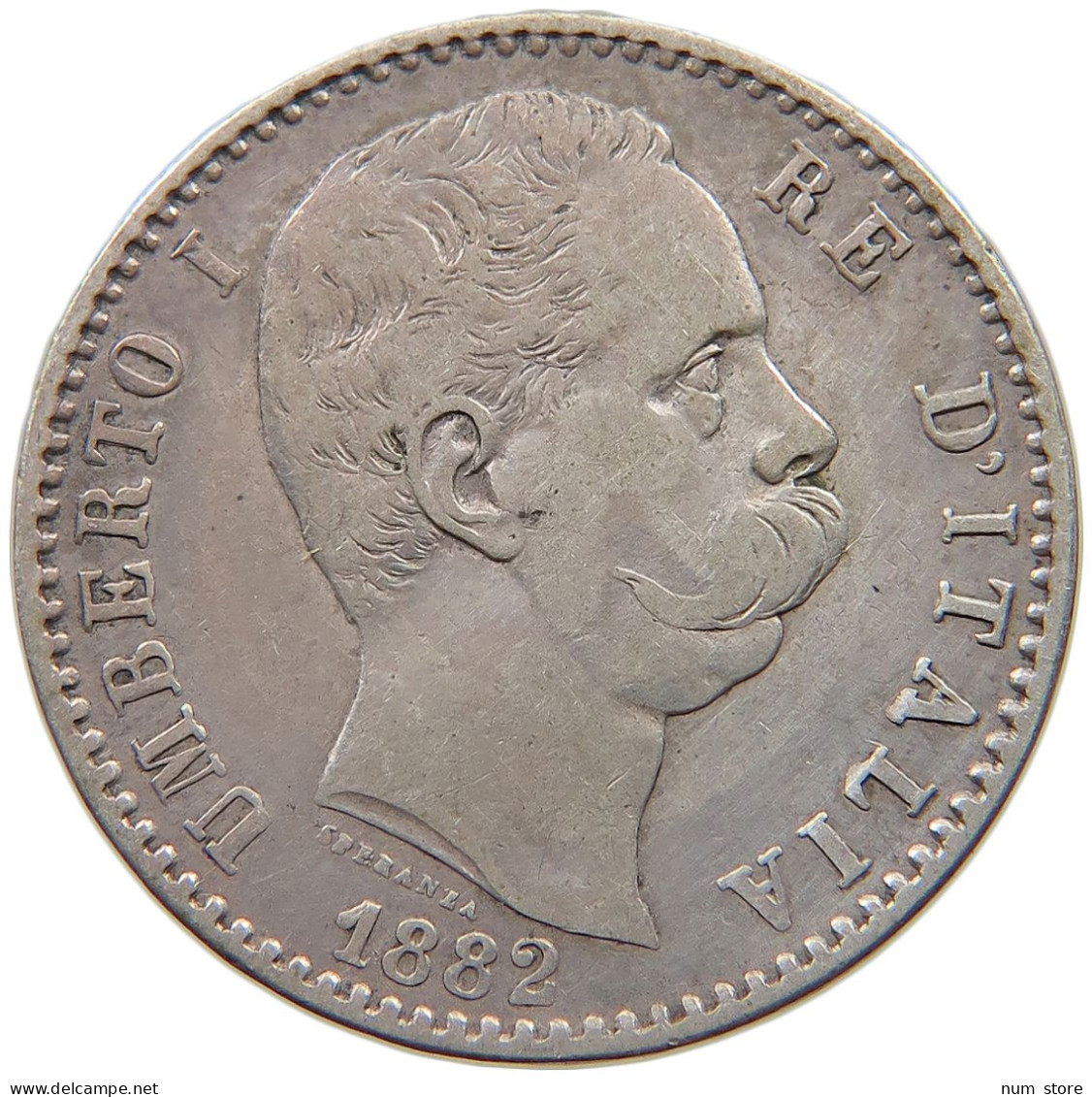 ITALY 2 LIRE 1882 Umberto I (1878-1900) #t107 0271 - 1878-1900 : Umberto I