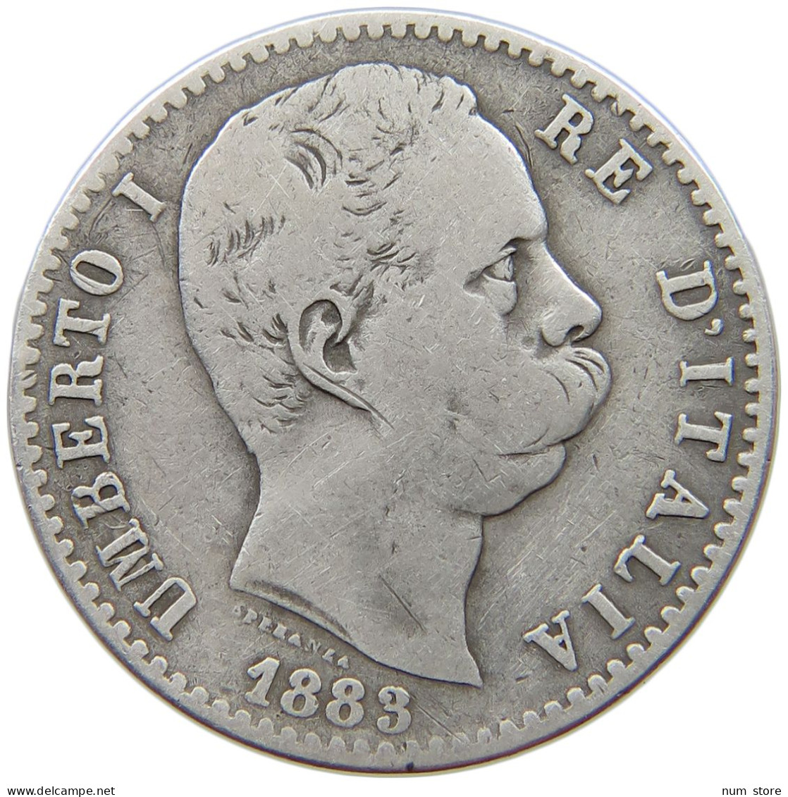 ITALY 2 LIRE 1883 Umberto I (1878-1900) #t148 0187 - 1878-1900 : Umberto I.