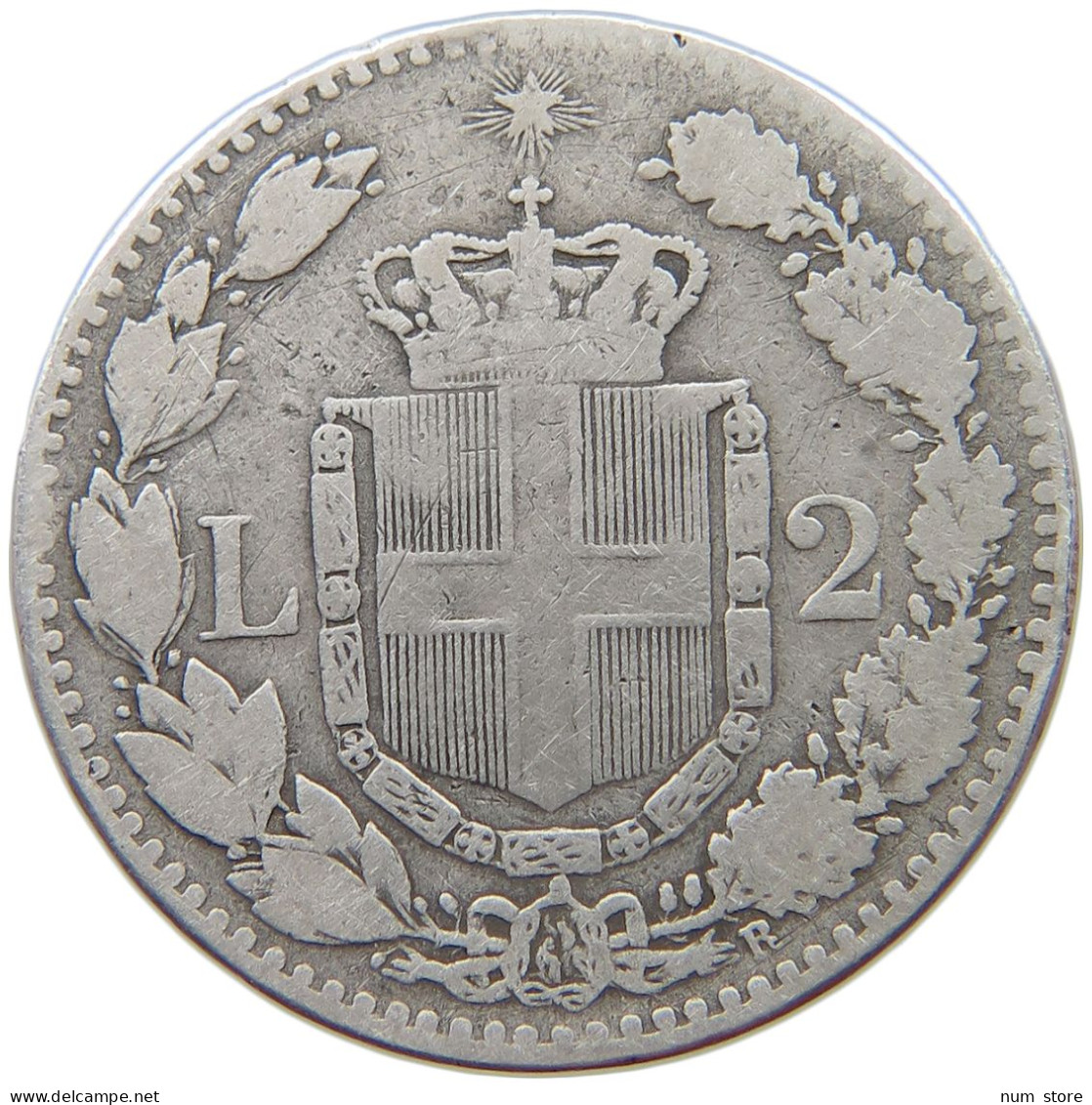 ITALY 2 LIRE 1883 Umberto I (1878-1900) #t148 0187 - 1878-1900 : Umberto I.