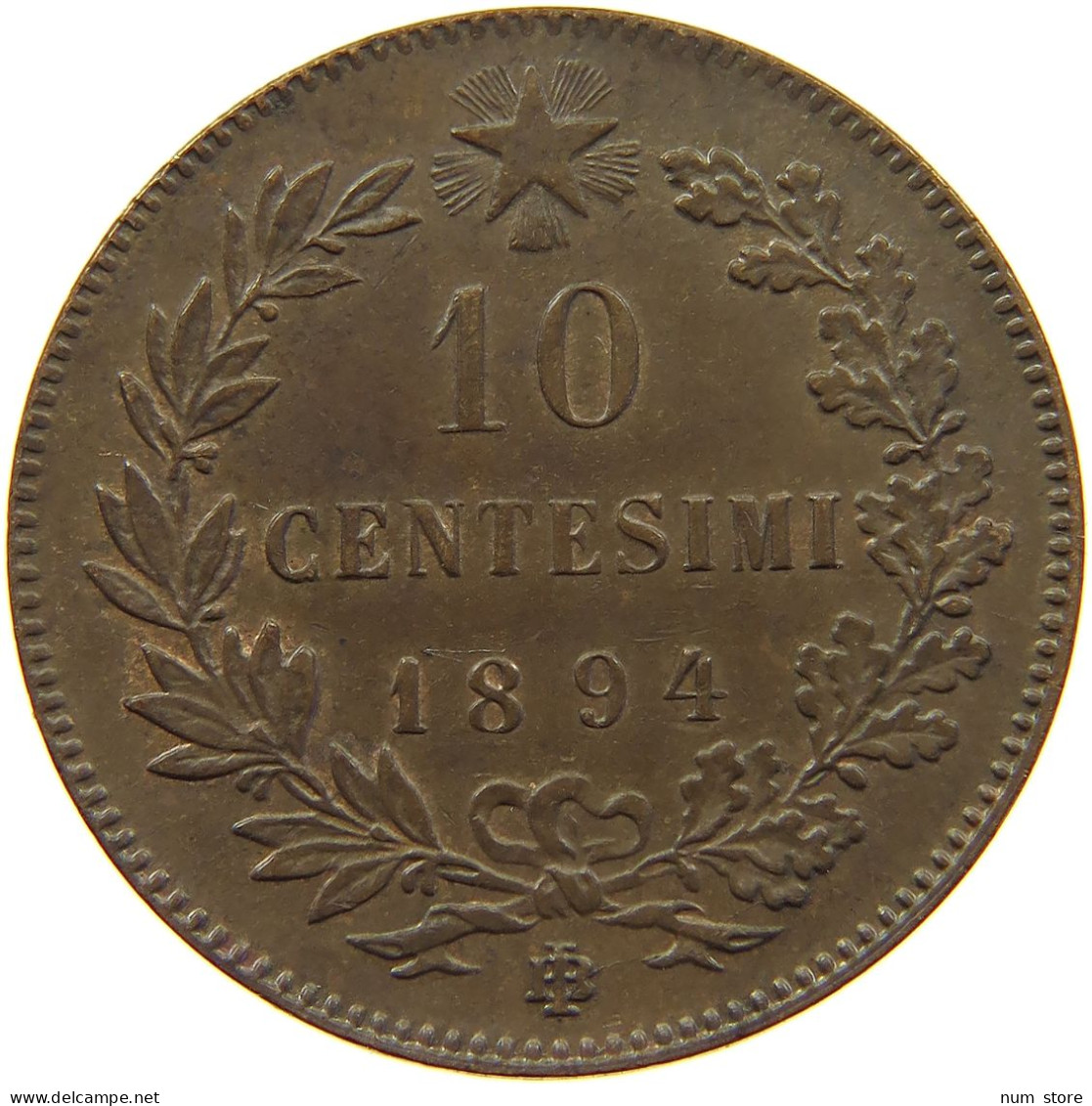ITALY 10 CENTESIMI 1894 BI UMBERTO I. 1878-1900 #s017 0251 - 1878-1900 : Umberto I