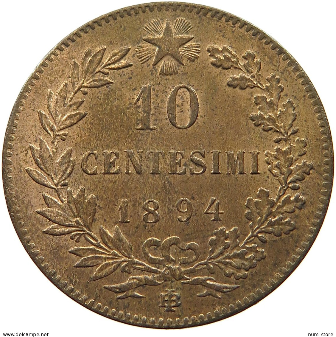 ITALY 10 CENTESIMI 1894 BI Umberto I (1878-1900) #t061 0323 - 1878-1900 : Umberto I