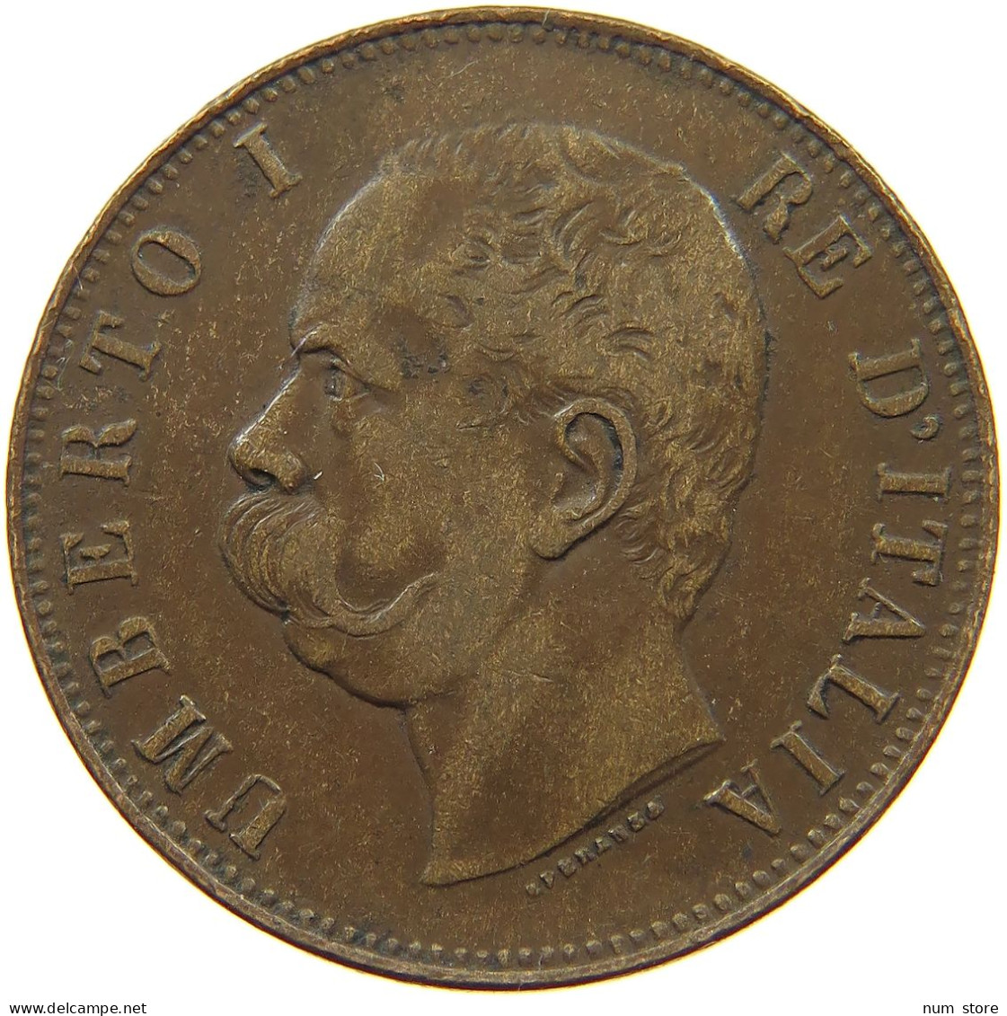 ITALY 10 CENTESIMI 1893 R UMBERTO I. 1878-1900 #s076 0573 - 1878-1900 : Umberto I.