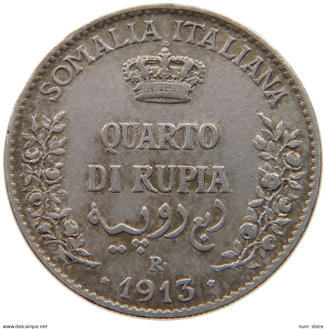 ITALIAN SOMALILAND 1/4 RUPIA 1913 R Vittorio Emanuele III. (1900 - 1946) #t061 0449 - Somalia